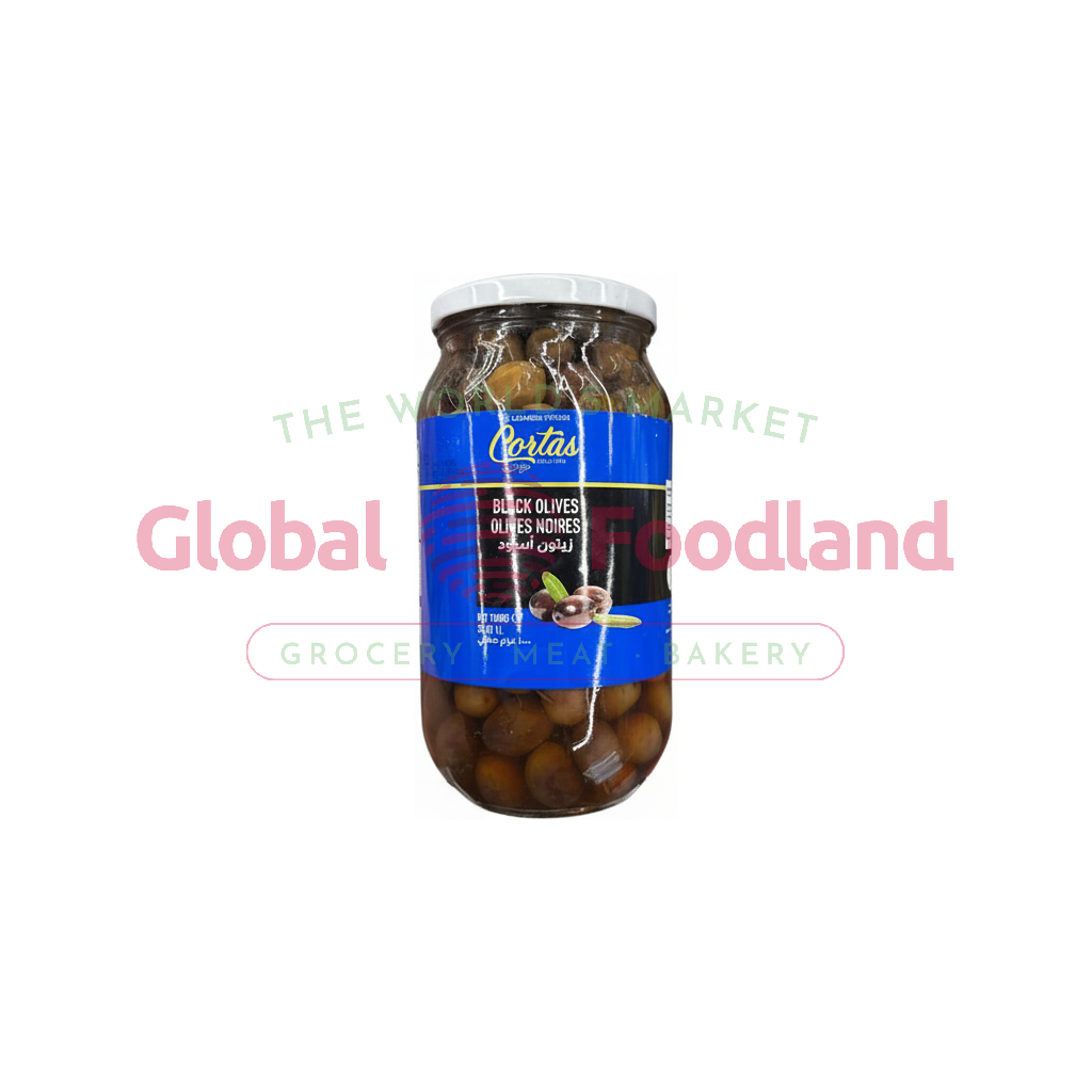 Cortas Black Olives w/Thym (jars) 35 oz