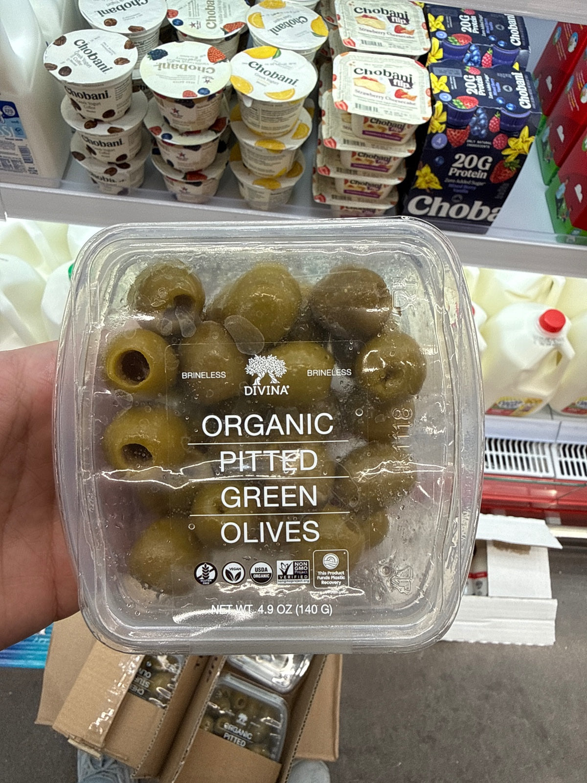 DIVINA Olives Green Pitted Organic Plastic 4.9oz