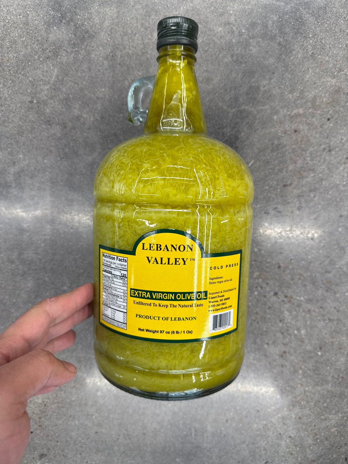 LEBANON VALLEY Olive Oil EV00 2.75L Glass Bottle