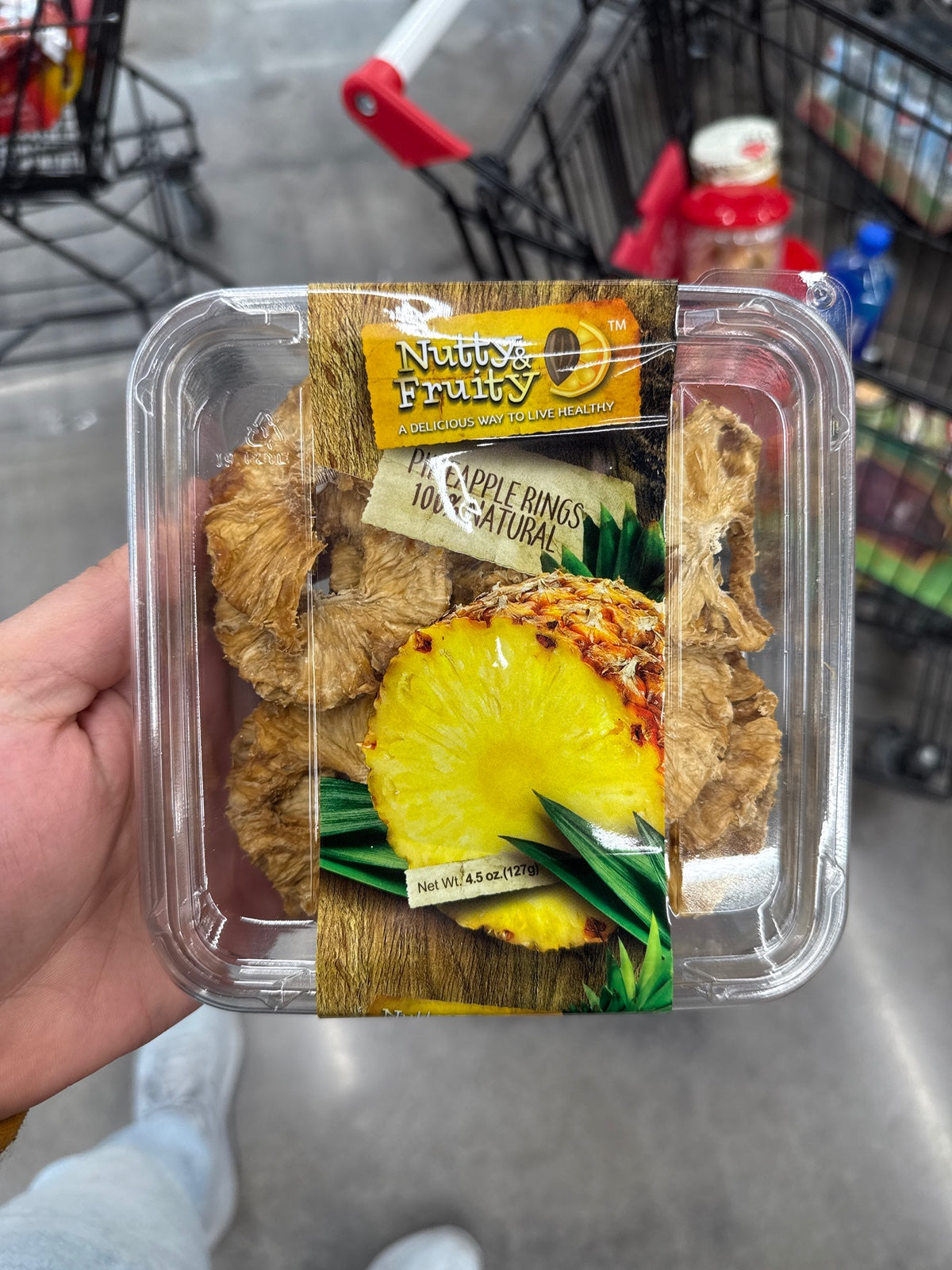 NUTTY & FRUITY Tub Square Pineapple Rings 100% Natural 4.5oz