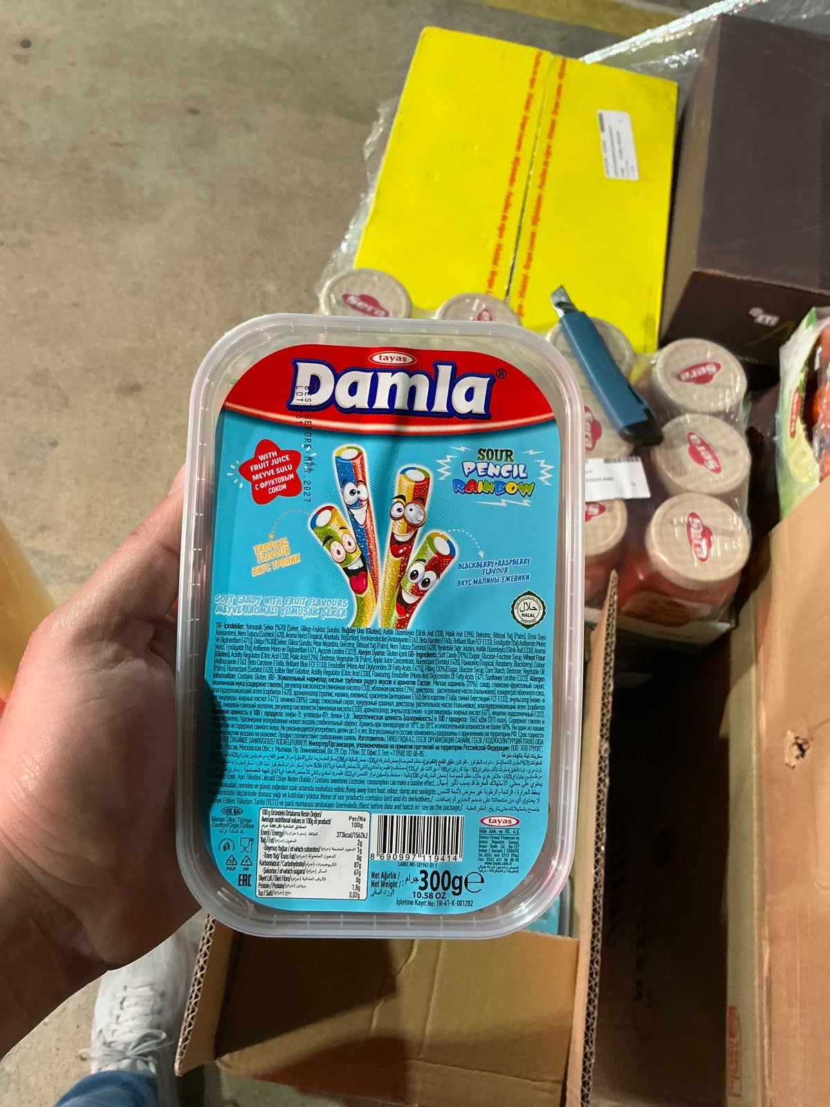 BONART Sweeties Damla Sour Pencil Rainbow 300g