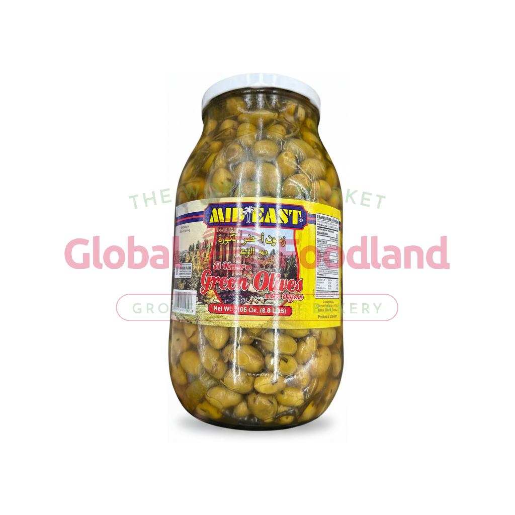 M.E. Green Koura Olives W/Zaatar 4 LB